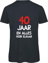 40 jaar - 40 jaar verjaardag - T-shirt 40 jaar en alles voor elkaar - Maat XL - Zwart