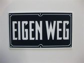 Bord "Eigen Weg" - Blauw/Wit