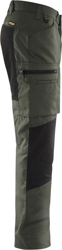 Pantalon de travail Blaklader 14591845 Pantalon de travail stretch Service Army Green / Black NL: 56 BE: 50