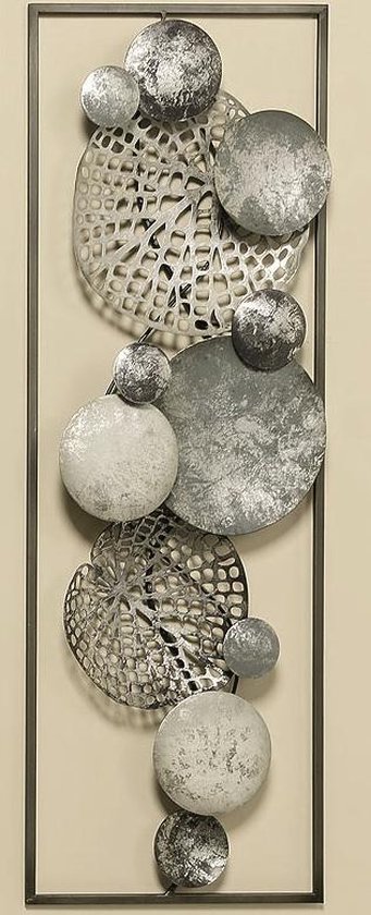 Wanddecoratie - Muurdecoratie - Metaal - zilver - 89 x 31 x 5.5cm | bol.com