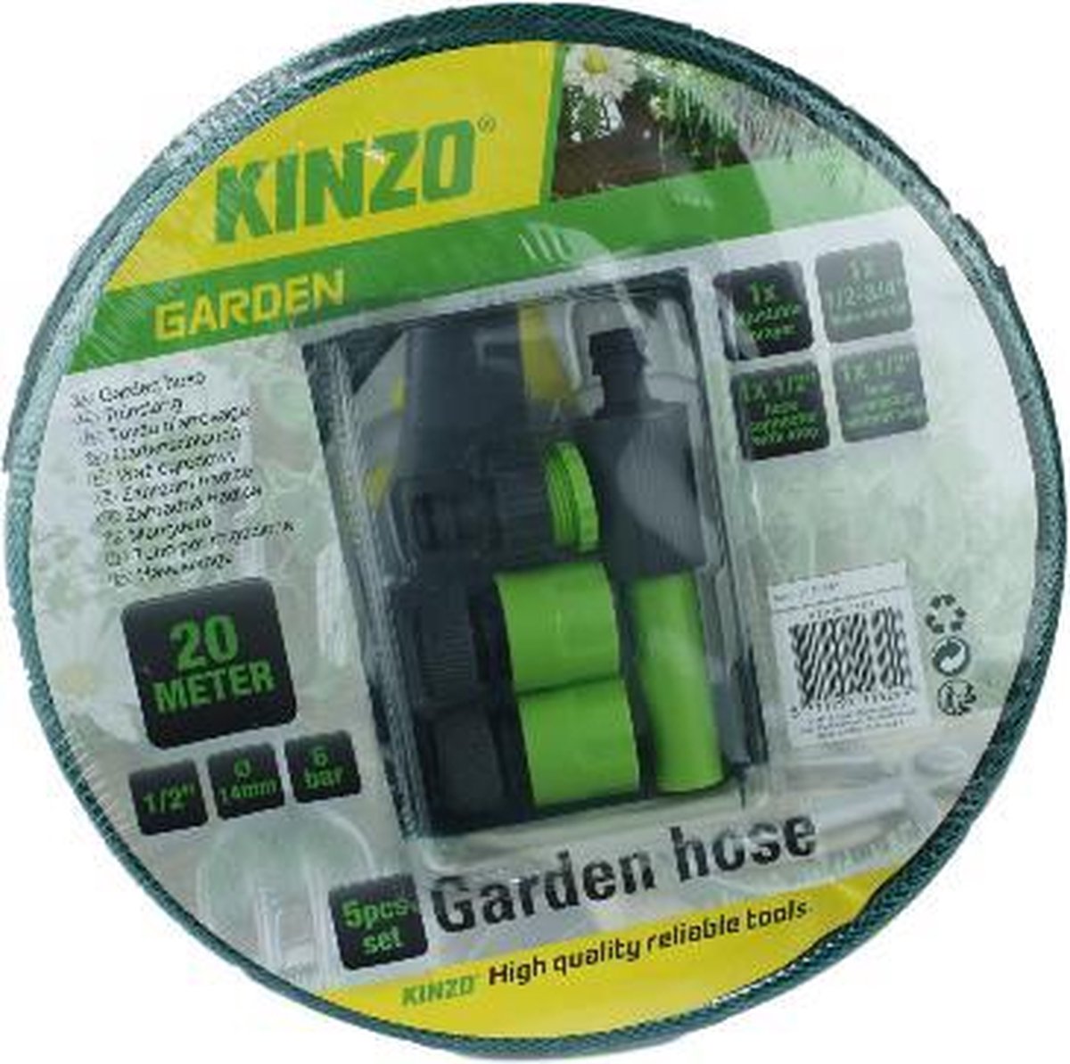 Kinzo Tuinslang - 20 m - Groen - Tuinslangset
