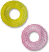 Goldi Sauger Bijtring – Evatane – Werkt verkoelend – Roze/geel – 2 stuks
