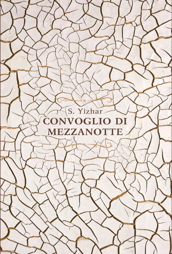 Boek 'Convoglio di mezzanotte' met een wit, gebarsten oppervlak met bruine lijnen.