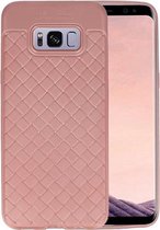 Roze Geweven TPU case hoesje voor Samsung Galaxy S8 Plus
