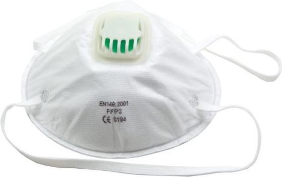 Stofmasker / ademhalingsmasker FFP2 met ventiel (box van 20 stuks) | bol.com