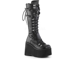 KERA-200 (EU 41,5 = US 11) 4 1/2Platform Lace-Up Knee High Boots w/ Shield, Back Zip