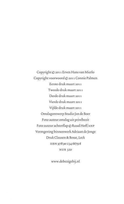 Pagina met copyrightinformatie, drukinformatie en de website van de uitgever.