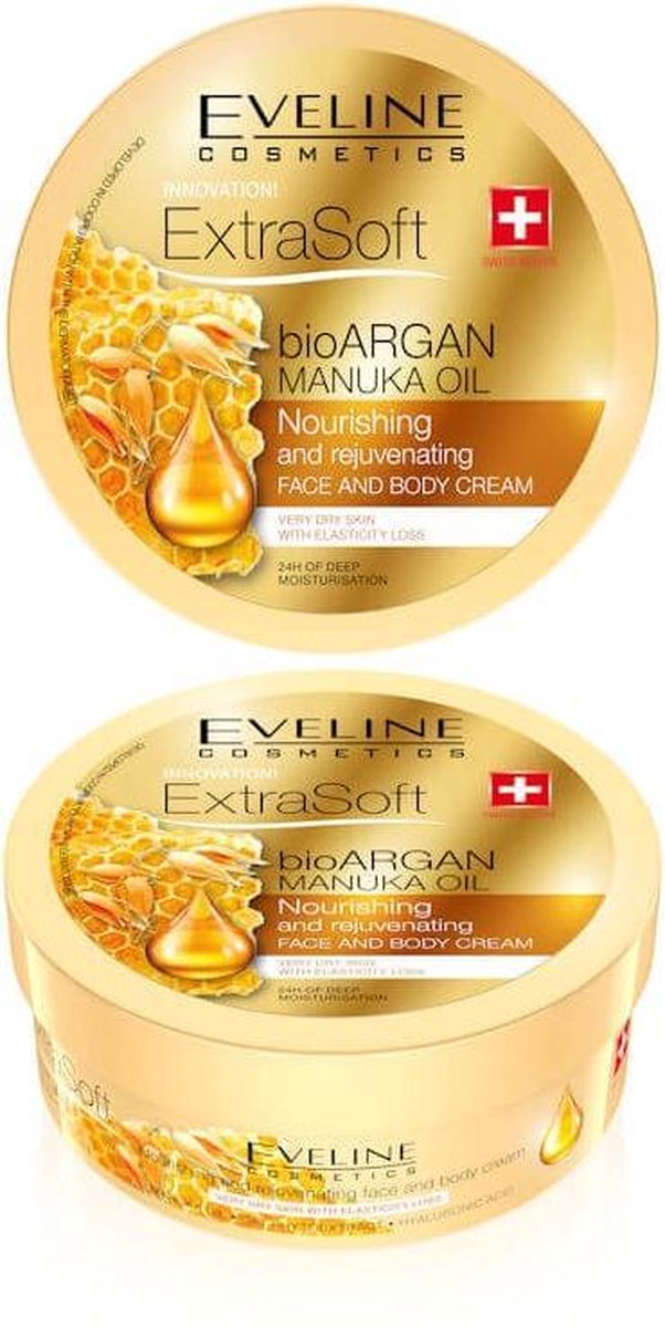 Goedkoopste Eveline - Extra Soft Bio Argan Nourishing Facial And Body Avenging Cream Oil Manuka 175Ml