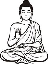 Muursticker Boeddha - Meditatie - 42x32 cm