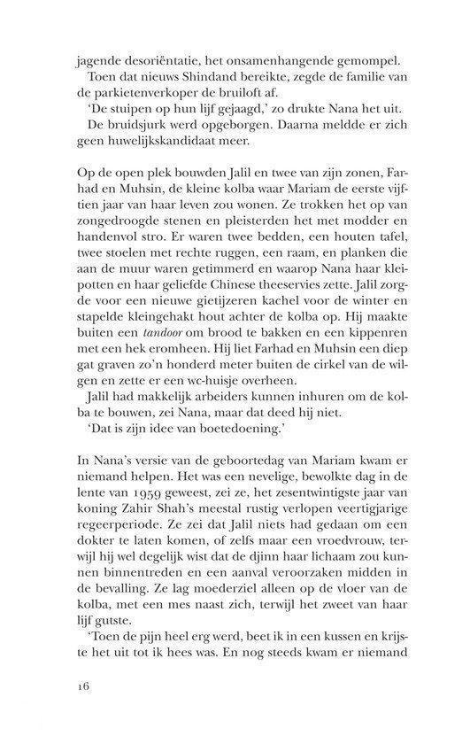 Een pagina uit een boek met tekst over Nana en Mariam.