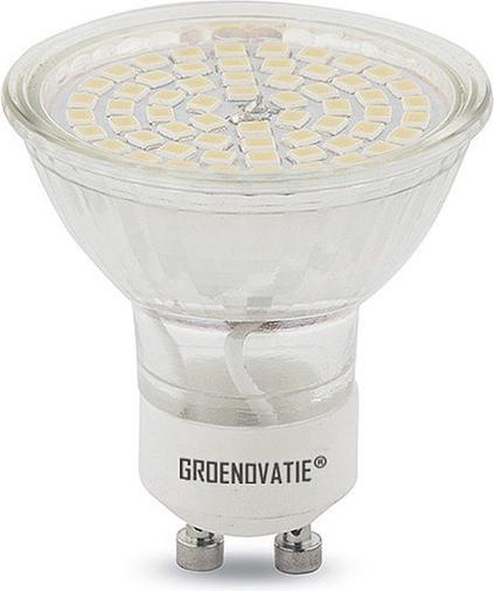 Groenovatie LED Spot GU10 Fitting - 5W - SMD - 52x50 mm - Warm Wit - Dimbaar