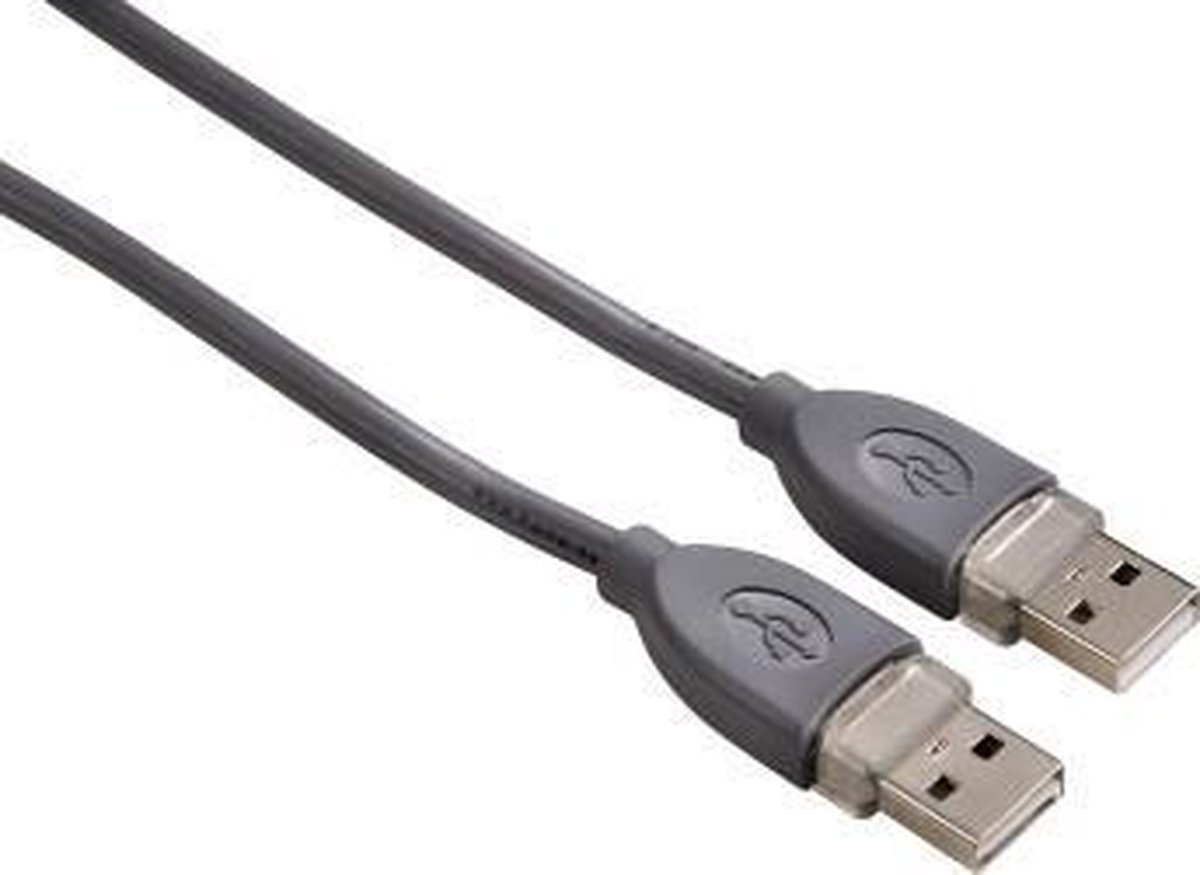 Hama USB A/A, 1.8 m USB-kabel 1,8 m USB 2.0 Grijs