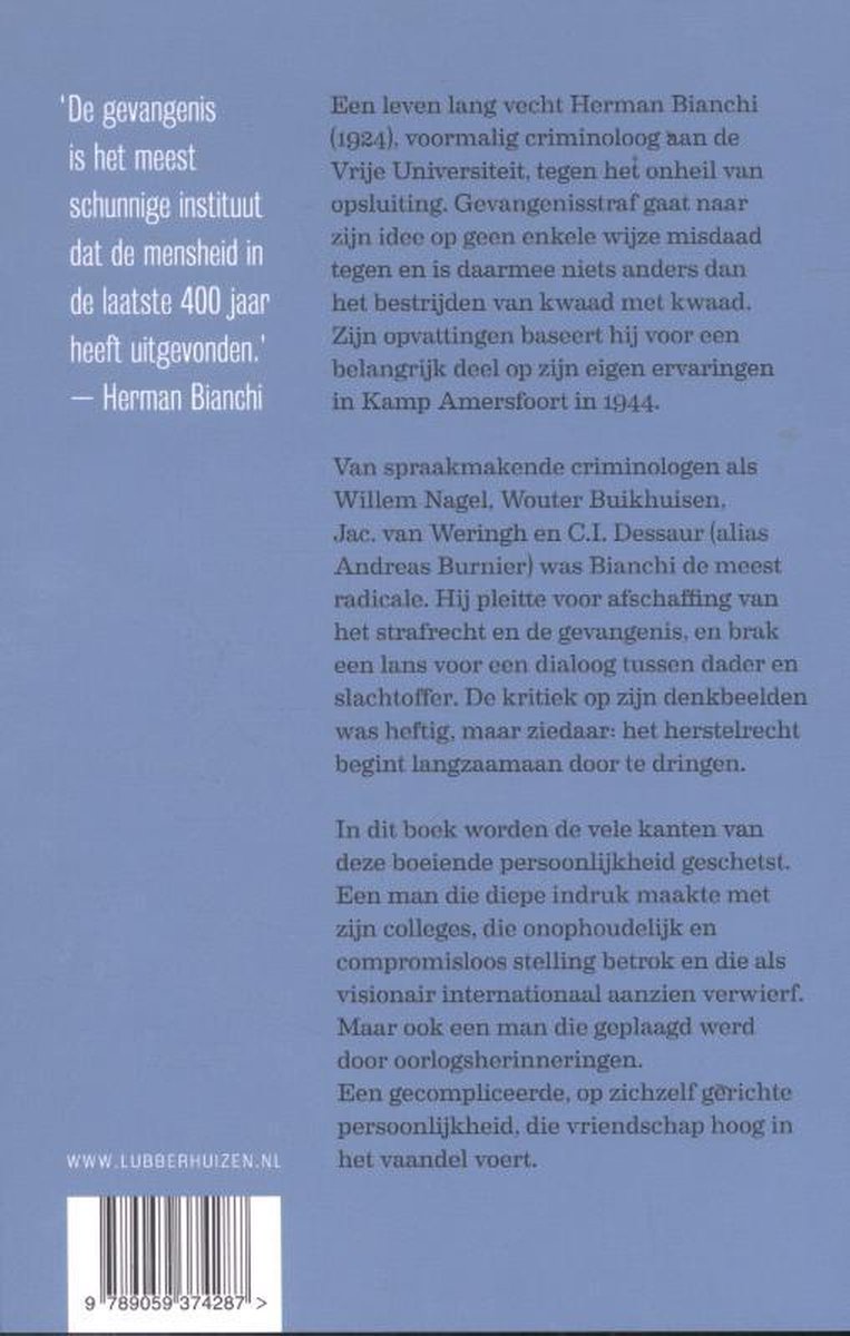 Herman Bianchi en zijn levenslange strijd voor gerechtigheid - back cover