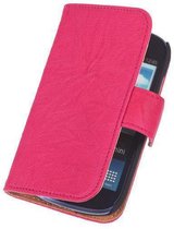 BestCases Samsung Galaxy S3 Mini i8190 - Echt Leer Bookcase Roze - Lederen Leder Cover Case Wallet Cover