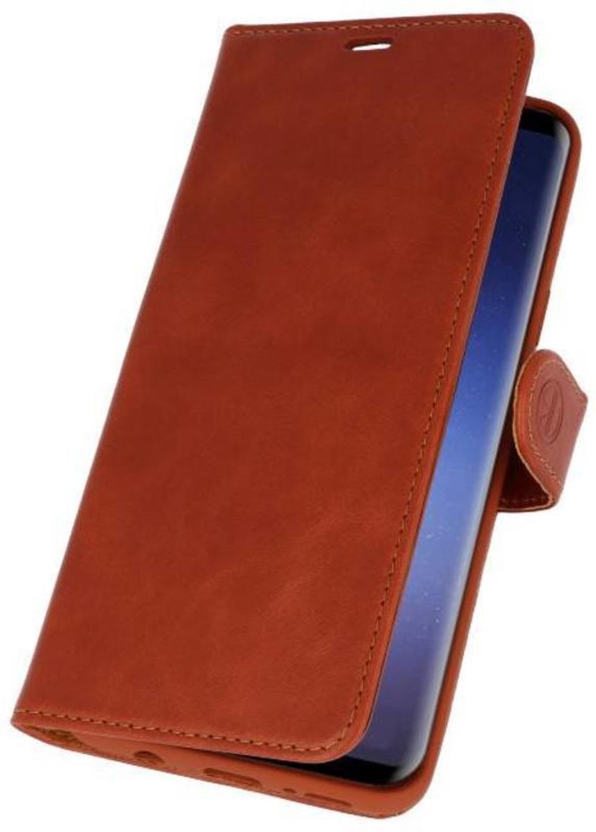 Bruin Rico Vitello Echt Leren Bookstyle Wallet Hoesje voor Samsung Galaxy S9 Plus