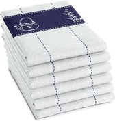 DDDDD Haru - Theedoek - 60x65 cm - Set van 6 - Indigo