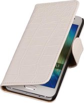 Wit Krokodil Booktype Samsung Galaxy A3 2016 Wallet Cover Hoesje
