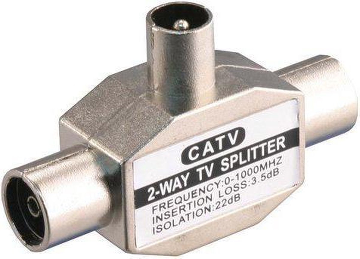 Q-LINK COAX SPLITTER RADIO 1MALE/2FEMALE METAAL