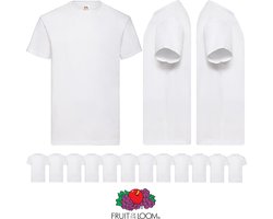 12 pack witte shirts Fruit of the Loom ronde hals maat XL