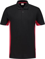 Tricorp Poloshirt Bicolor 202004 Zwart/Rood - Maat 5XL
