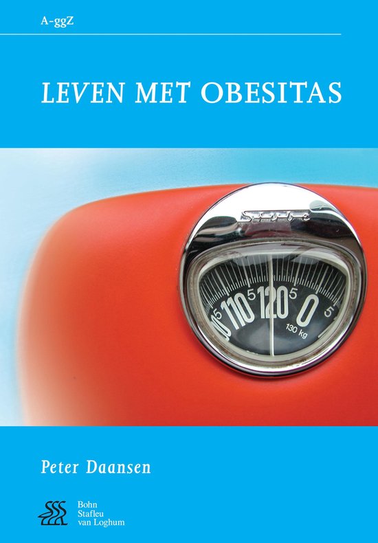 Boekomslag met de titel 'Leven met obesitas' en een weegschaal die 119 kg aangeeft.