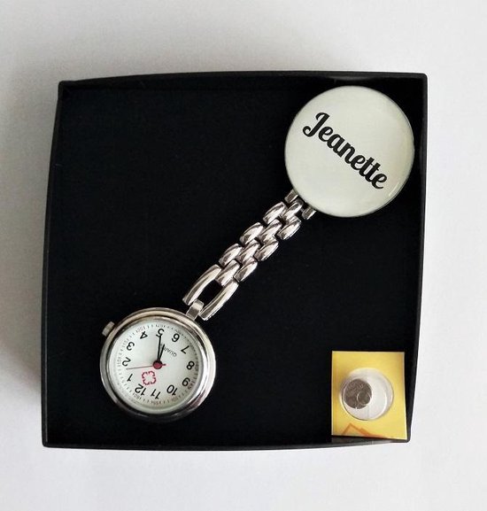 Treasure Trove® Gepersonaliseerd Verpleegstershorloge – Zusterhorloge met Naam – Horloge - Dames – Heren – Wit – 25mm