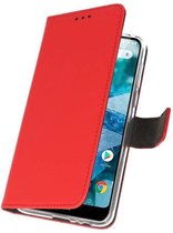 Booktype Telefoonhoesjes - Bookcase Hoesje - Wallet Case -  Geschikt voor Nokia 7.1 - Rood