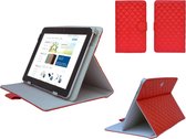 Diamond Class Case, Hoes met ruitpatroon voor Samsung Galaxy Tab 4 7.0, Designer Hoesje, rood , merk