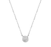 The Jewelry Collection Ketting Zirkonia 1,1 mm 40 + 4 cm - Zilver