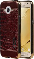 M-Cases Bruin Krokodil Design TPU back case hoesje voor Samsung Galaxy J2 2016