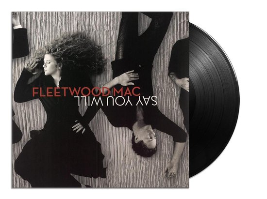 Fleetwood Mac "Say You Will" LP hoes met twee leden liggend. Een vrouw met krullend haar en een man in een zwart shirt.