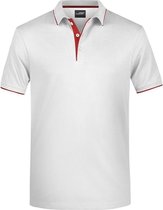 Polo shirt Golf Pro premium wit/rood voor heren - Witte herenkleding - Werkkleding/zakelijke kleding polo t-shirt L