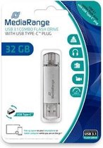 MediaRange MR936 USB flash drive 32 GB USB Type-A / USB Type-C 3.2 Gen 1 (3.1 Gen 1) Zilver