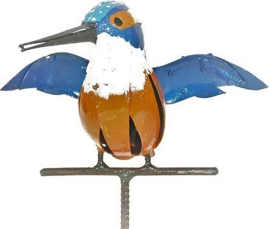 Martin Pêcheur en métal recyclé, Oiseau décoration jardin