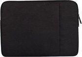 15 inch Laptophoes met Extra Zijvak – Zwart – Laptoptas Sleeve met Rits Sluiting