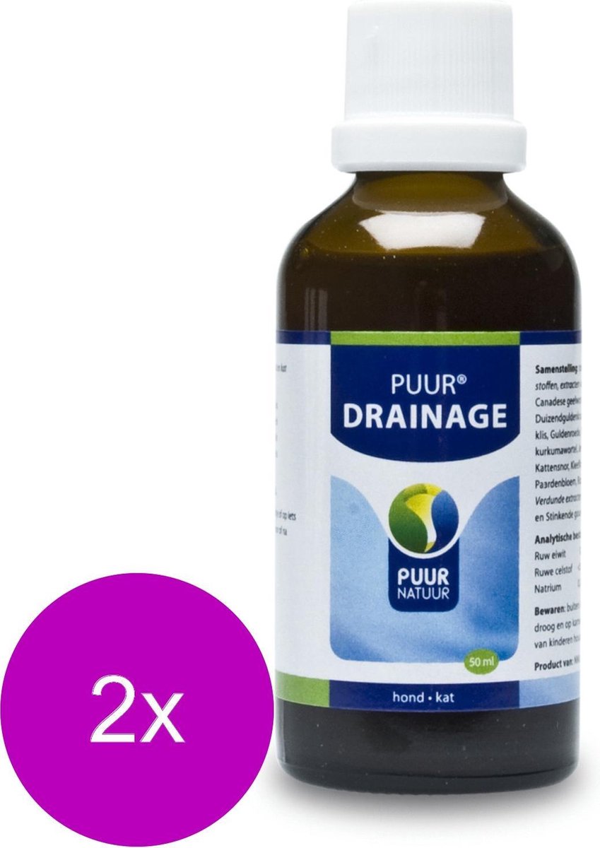Goedkoopste Puur Natuur Detoxi - Drainage - Supplement - Spijsvertering - 2 x 50 ml