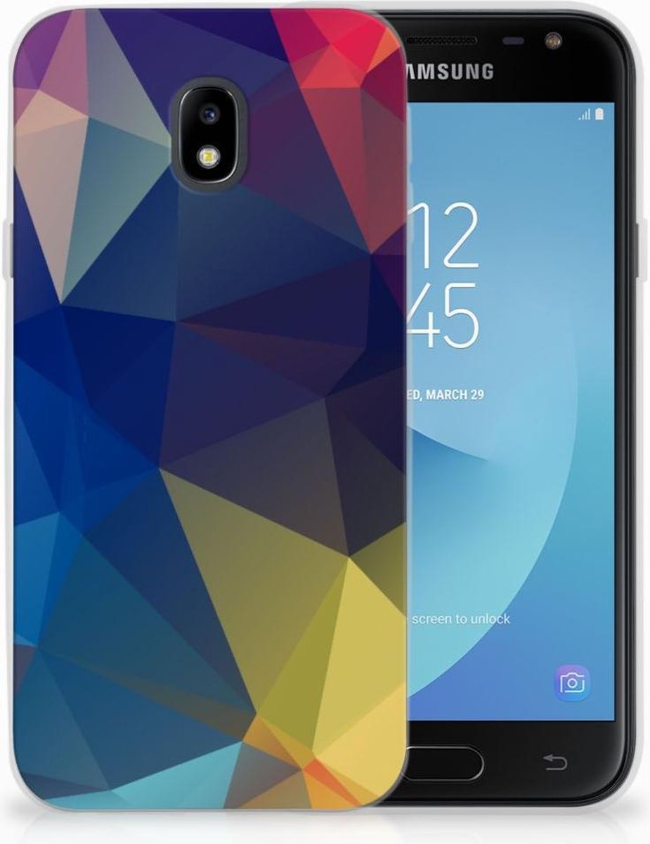 Samsung Galaxy J3 2017 TPU Hoesje Polygon Dark