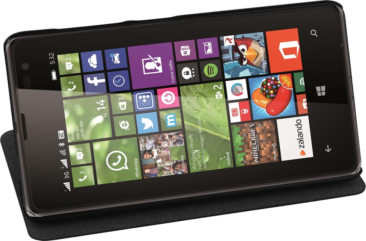 Azuri ultra dunne PU lederen book cover - Voor Microsoft 532 - Zwart