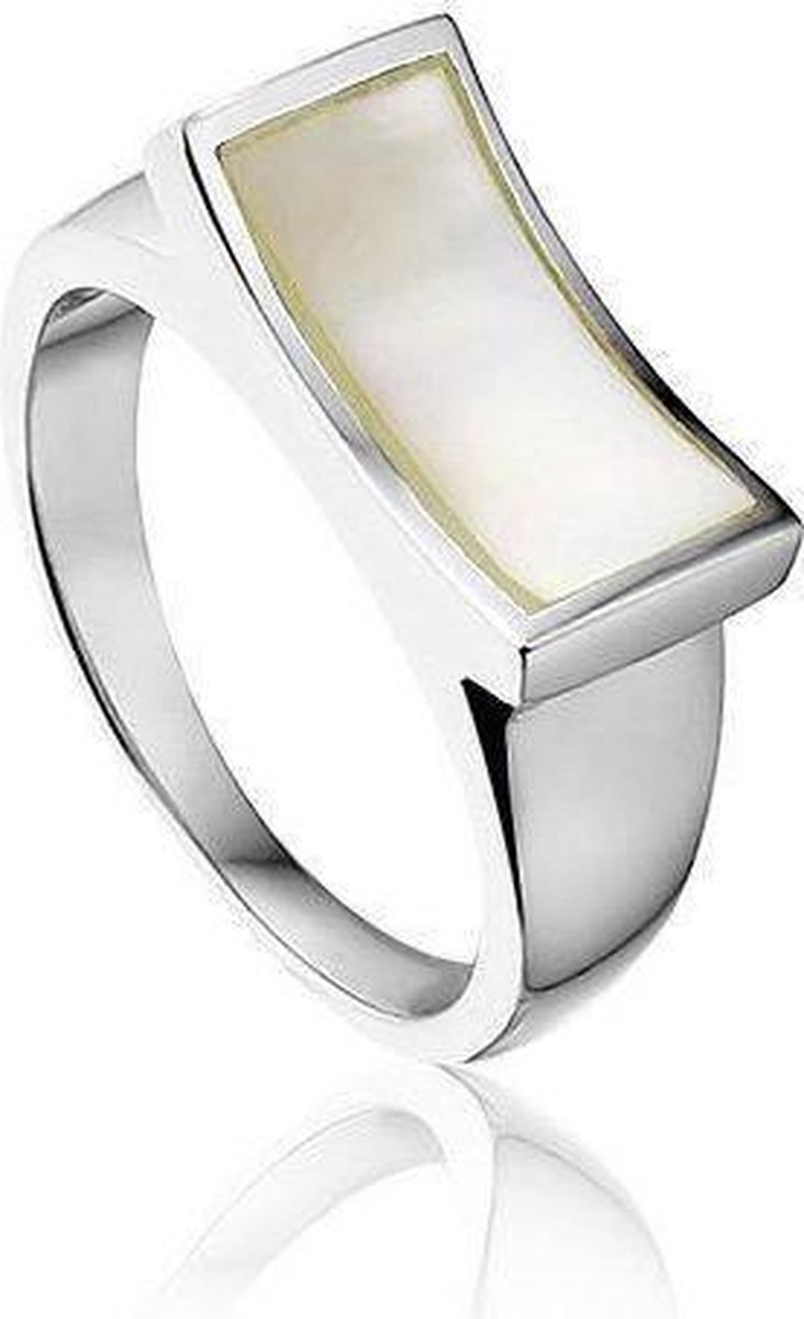 Montebello Ring Tinne - 925 Zilver Gerhod. - Parelmoer - Maat 54-17.2mm