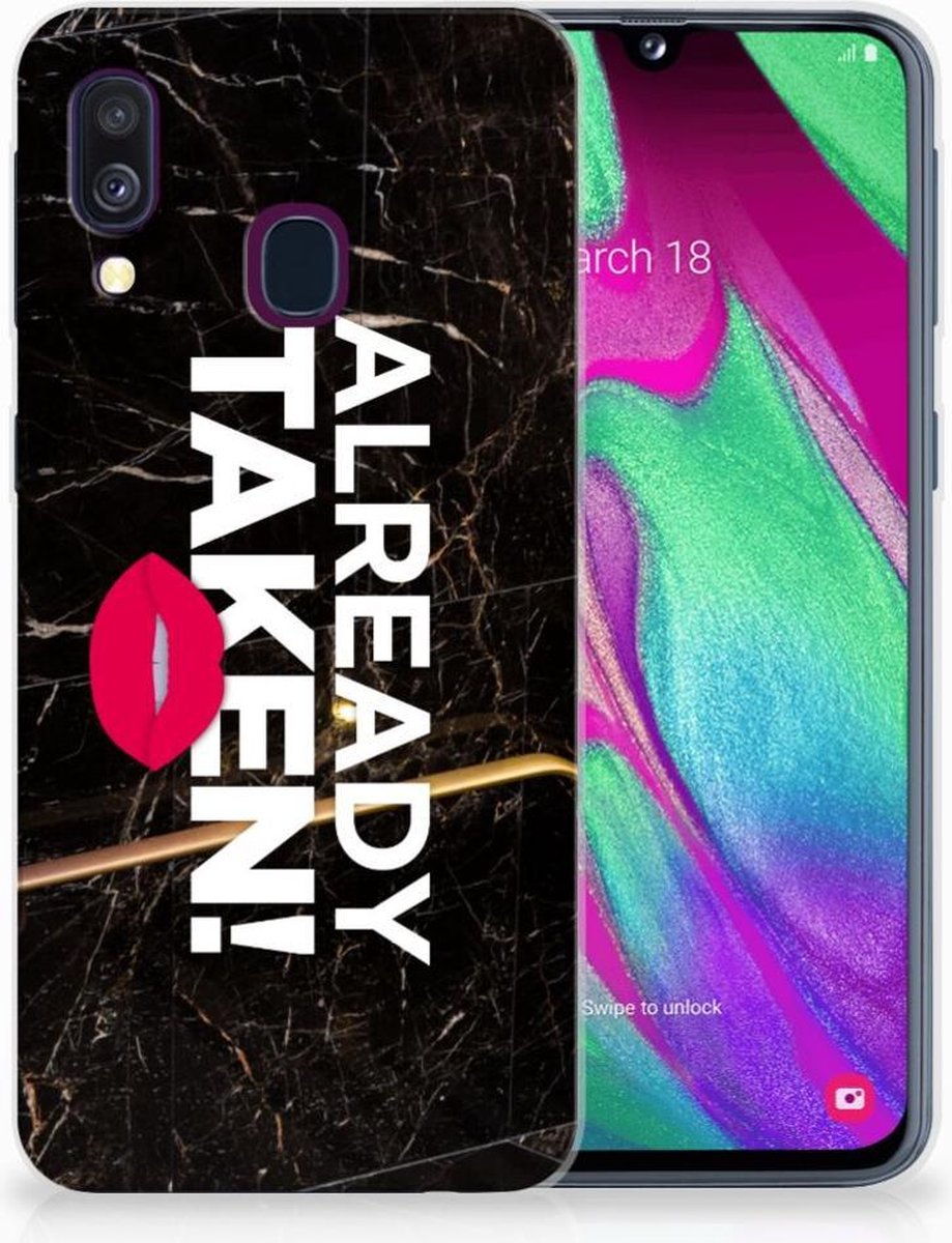 Samsung Galaxy A40 Siliconen hoesje met naam Already Taken Black