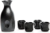 Sake Set 5-Delig | Japans Sake Set Keramiek Handgemaakt | Oosters Tafelen