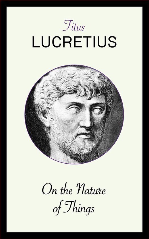 Titus Lucretius, 'De la nature des choses', portrait dans un cercle.
