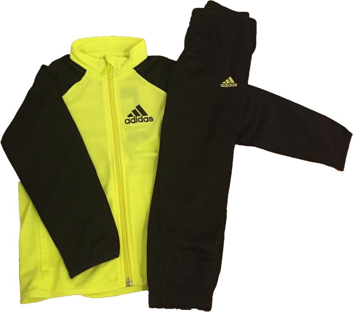 Adidas Kinder Trainingspak - Unisex - Maat 128 - Neon Geel/Zwart | bol.com