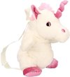 foto van Witte unicorn rugzak van super zachte pluche 33 x 18 cm