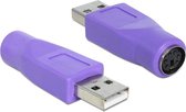 DeLOCK 65461 tussenstuk voor kabels USB-A PS/2 Violet