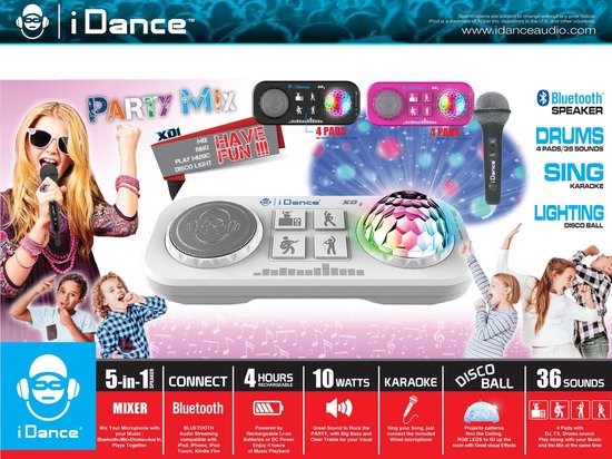 iDance Party Box Karaoke mixer: roze - iDance