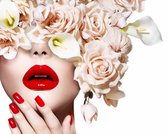DP® Diamond Painting pakket volwassenen - Afbeelding: Red Lips 03 - 40 x 50 cm volledige bedekking, vierkante steentjes - 100% Nederlandse productie! - Cat.: Bloemen & Planten