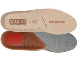 Saluber inlegzolen Comfort met PORON schokdemping en echt leer - Goede schokdemping - Medium voetboogondersteuning - Schoenmaat: 46