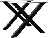 Zwarte Stalen X metalen tafelpoten 2 stuks