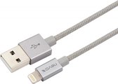 nevox 1530 2m Lightning USB A Grijs, Zilver mobiele telefoonkabel